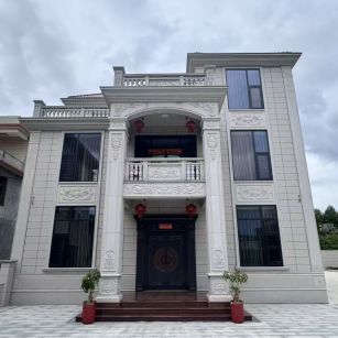 拉萨 芝麻白石材别墅干挂案例展示