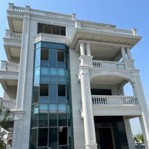 拉萨 芝麻白花岗岩别墅外墙干挂效果展示