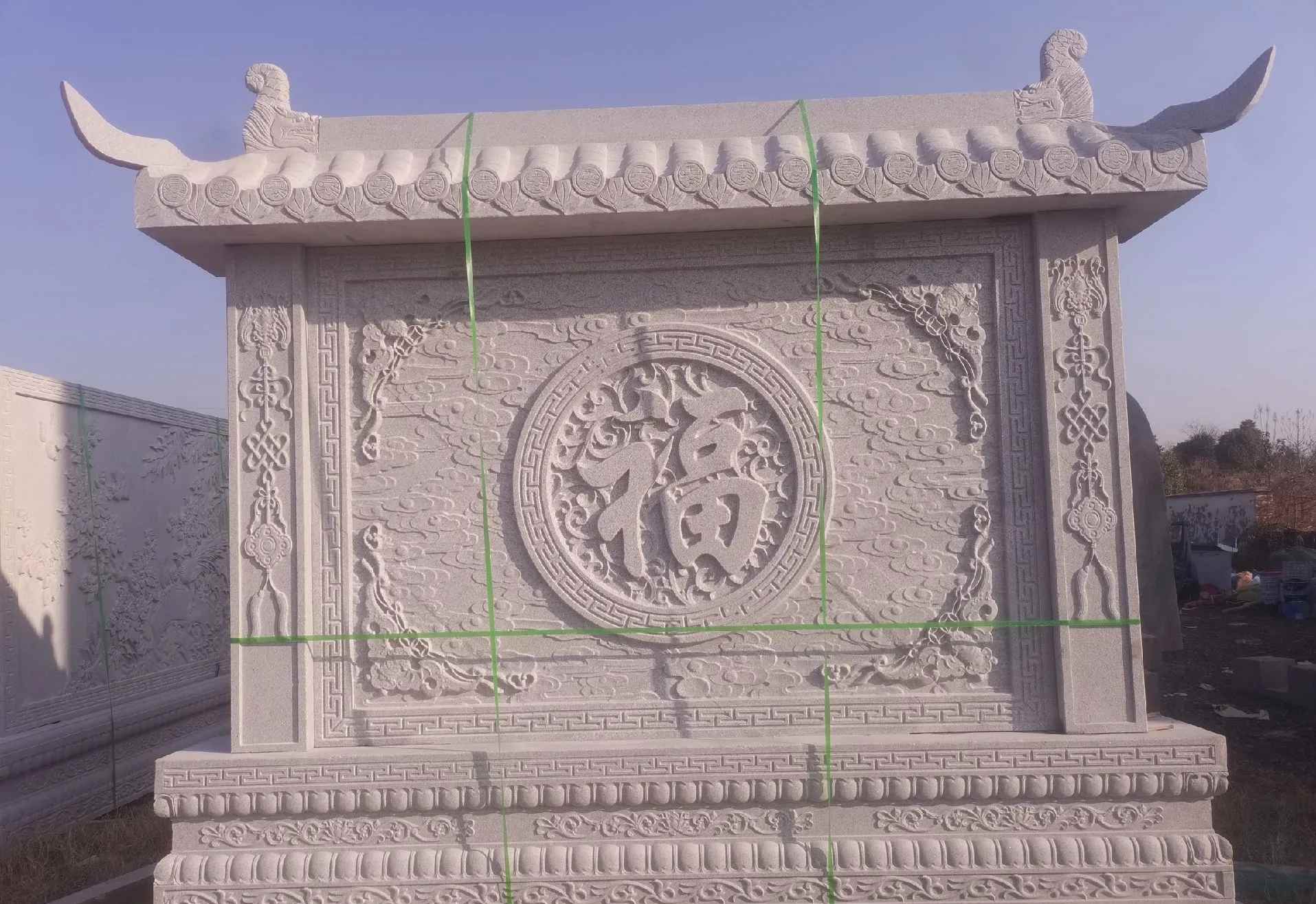 拉萨 芝麻白花岗岩屏风，照壁，影壁